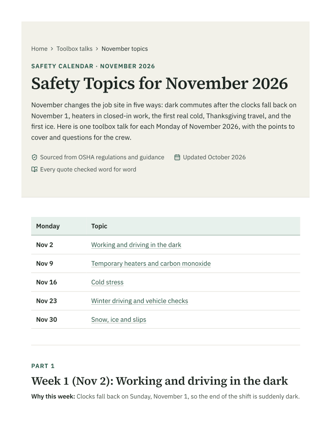 Preview: the printed November talks