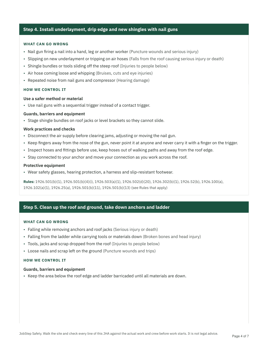 Example page: Every rule explained once, and which steps it covers